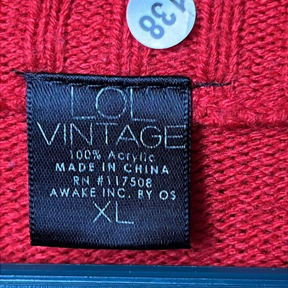 Ugly Christmas Sweater‎ Women’s  LOL VIINTAGE Holiday Red White Penguin XL party - Picture 4 of 7